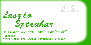 laszlo sztruhar business card